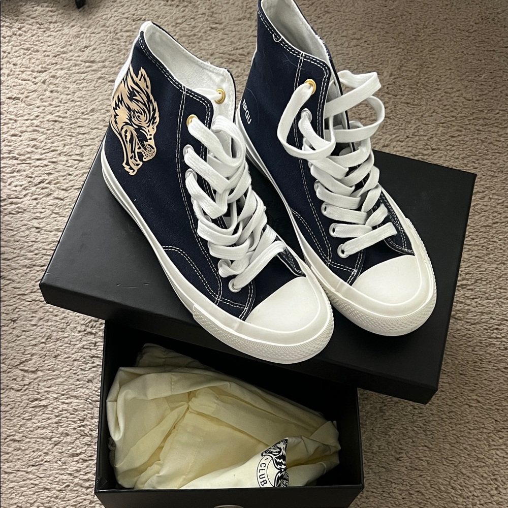 Darc Sport Navy High-Top Sneakers with White Accents